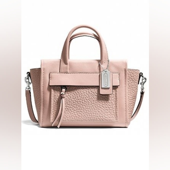 Coach Handbags - Coach Pink Bleecker Mini Riley Carryall Top Handle Bag Pebbled Leather 27923